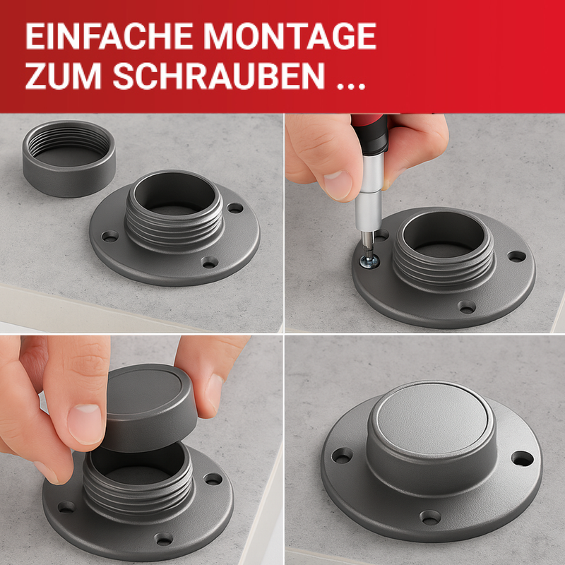 LouMaxx Möbelfüße höhenverstellbar – 4er Set Mini Schrank Füße aus robustem ABS-Kunststoff – Füße für Möbel mit Tragfähigkeit bis 200 kg – Stabile Schrank Erhöhung in Anthrazit inkl. Montagematerial