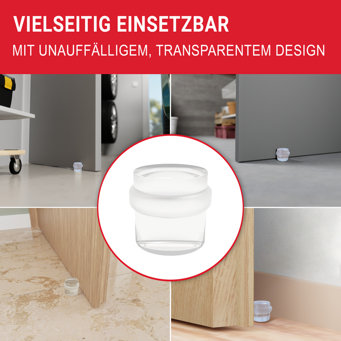 LouMaxx Türstopper Boden selbstklebend - 2er Set rund transparent zum kleben - Bodentürstopper für alle Hartböden geeignet