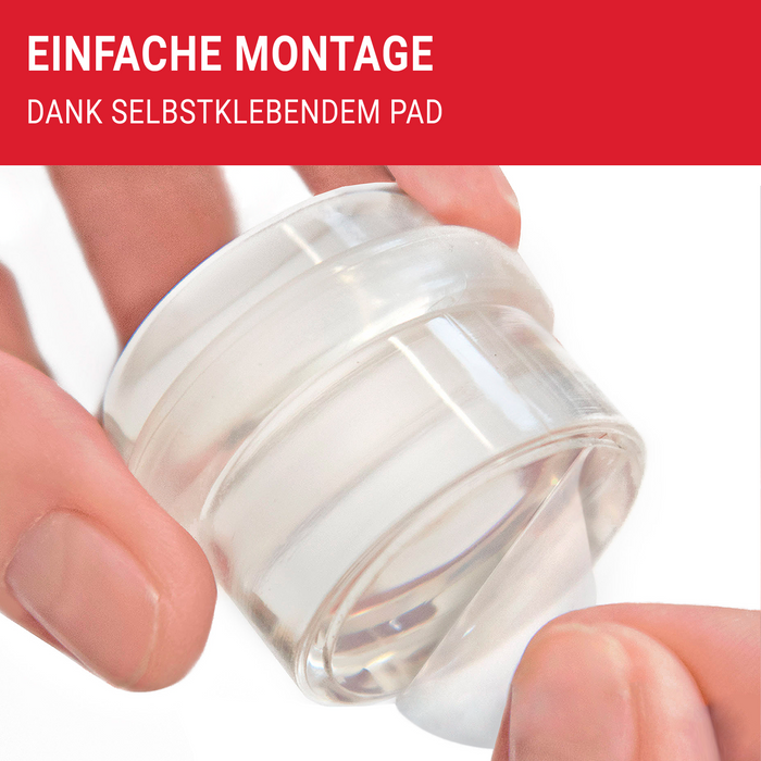 LouMaxx Türstopper Boden selbstklebend - 2er Set rund transparent zum kleben - Bodentürstopper für alle Hartböden geeignet