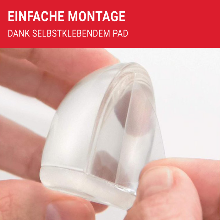 LouMaxx Türstopper Boden selbstklebend - 2er Set halbrund transparent zum kleben - Bodentürstopper für alle Hartböden geeignet