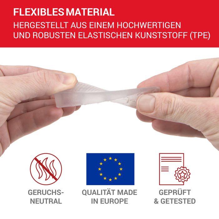 LouMaxx Türkeil - Türstopper Boden 3er Set, transparent - Türstopper Keil aus Gummi - Türstopper Gummi - Türkeil Gummi - Geruchsfreier Gummikeil