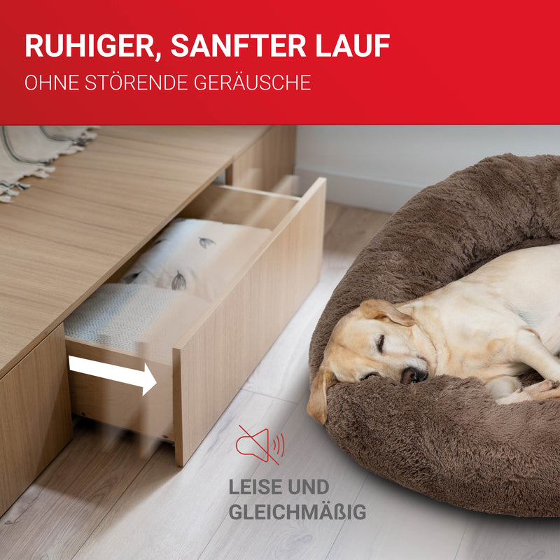 LouMaxx Kugelauszug 2er Set (1 Paar) Schubladenschienen 240 mm / 17mm Nut Schubladenauszug - Schienen für Schubladen - Schubladen Schienensystem