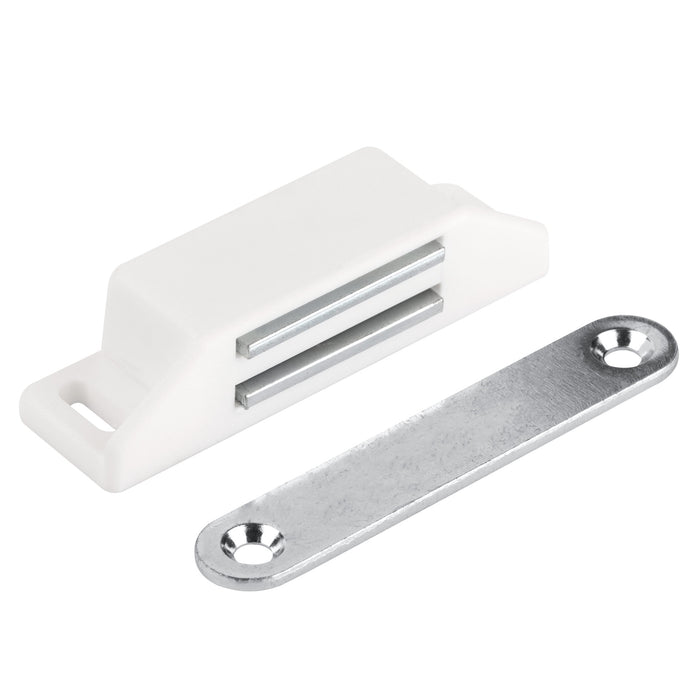 LouMaxx Magnetschnäpper sehr stark - Haltekraft 8kg - 4er Set in weiß – Türmagnet - Magnetverschluss - Tür Magnet - Magnetverschluss Schrank