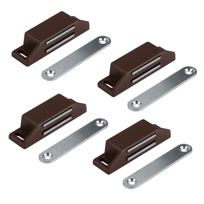 LouMaxx Magnetschnäpper sehr stark - Haltekraft 8kg - 4er Set in braun – Türmagnet - Magnetverschluss - Tür Magnet - Magnetverschluss Schrank