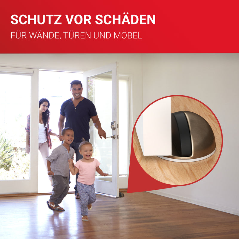 LouMaxx Türstopper Boden selbstklebend - 2er Set Tür Stopper Antik-Messing-Optik - Türstopper kleben - Bodentürstopper selbstklebend