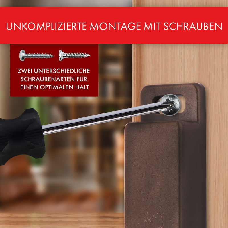 LouMaxx Magnetschnäpper stark - Haltekraft 4kg - 10er Set in braun – Türmagnet - Magnetverschluss - Tür Magnet - Magnetverschluss Schrank