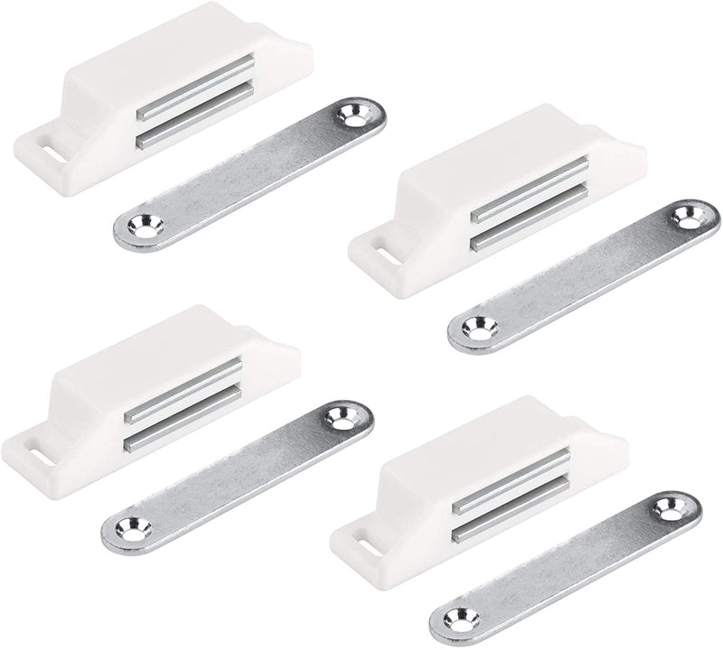 LouMaxx Magnetschnäpper extra stark - Haltekraft 13kg - 4er Set in weiß – Türmagnet - Magnetverschluss - Tür Magnet - Magnetverschluss Schrank
