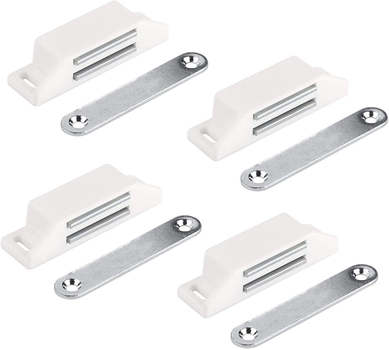 LouMaxx Magnetschnäpper extra stark - Haltekraft 13kg - 4er Set in weiß – Türmagnet - Magnetverschluss - Tür Magnet - Magnetverschluss Schrank