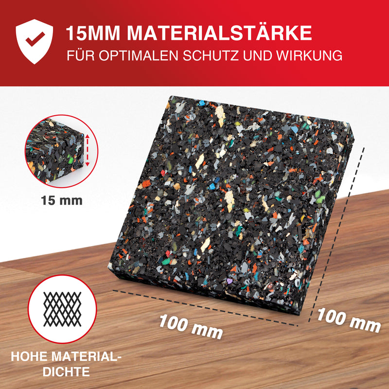 Antivibrationsmatte Waschmaschine 10 x 10 cm, 1,5 cm dick - 4er-Set