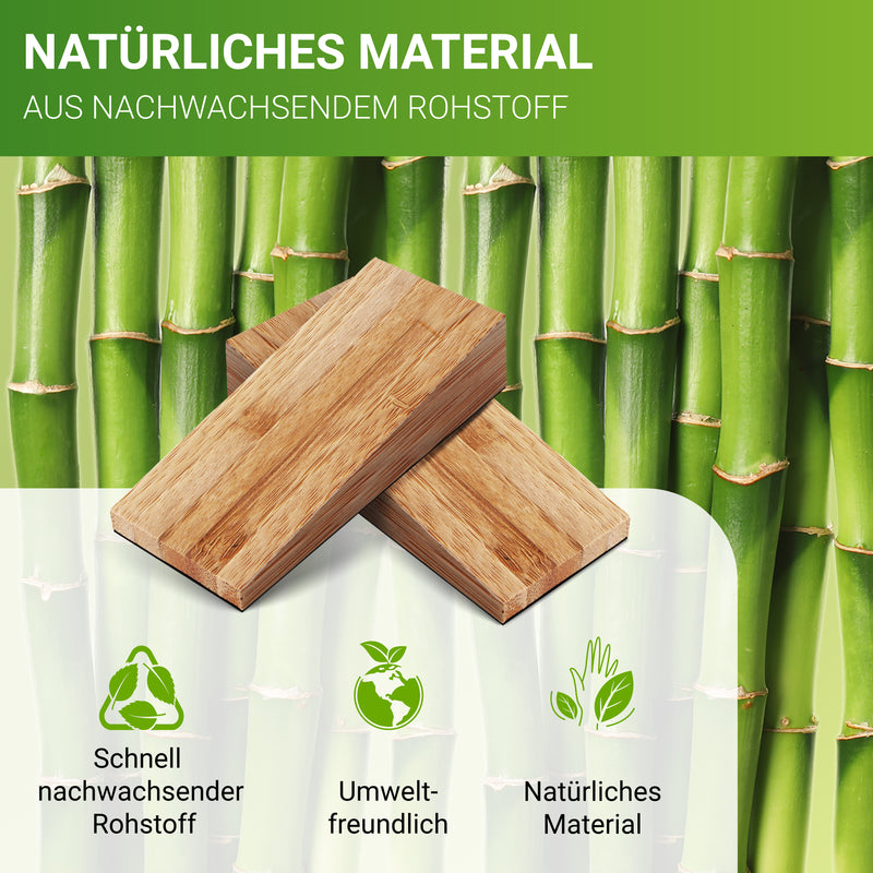 LouMaxx Bambus Türkeil Türstopper Boden 2er Set, Holz - Türstopper Keil aus naturbelassenem Bambus – Türstopper Holz – Türkeil Holz – Keile Holz