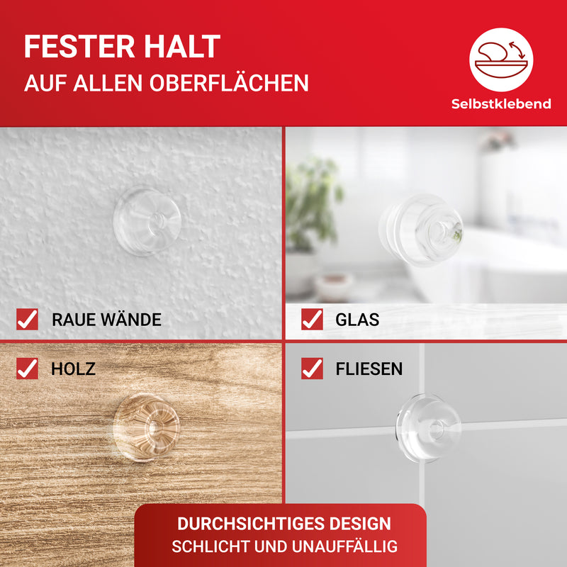 Gummipuffer transparent selbstklebend Ø 22 mm - 12er Set