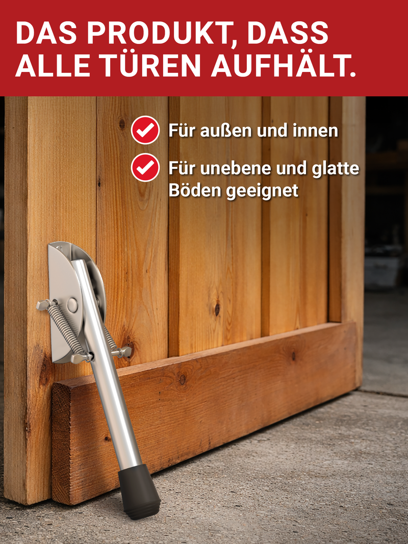 LouMaxx Türfeststeller - Türhalter 14x150 mm verzinkt - Türfeststeller Außen - Torstopper Außenbereich - Tür Halter - Idealer Tür Feststeller