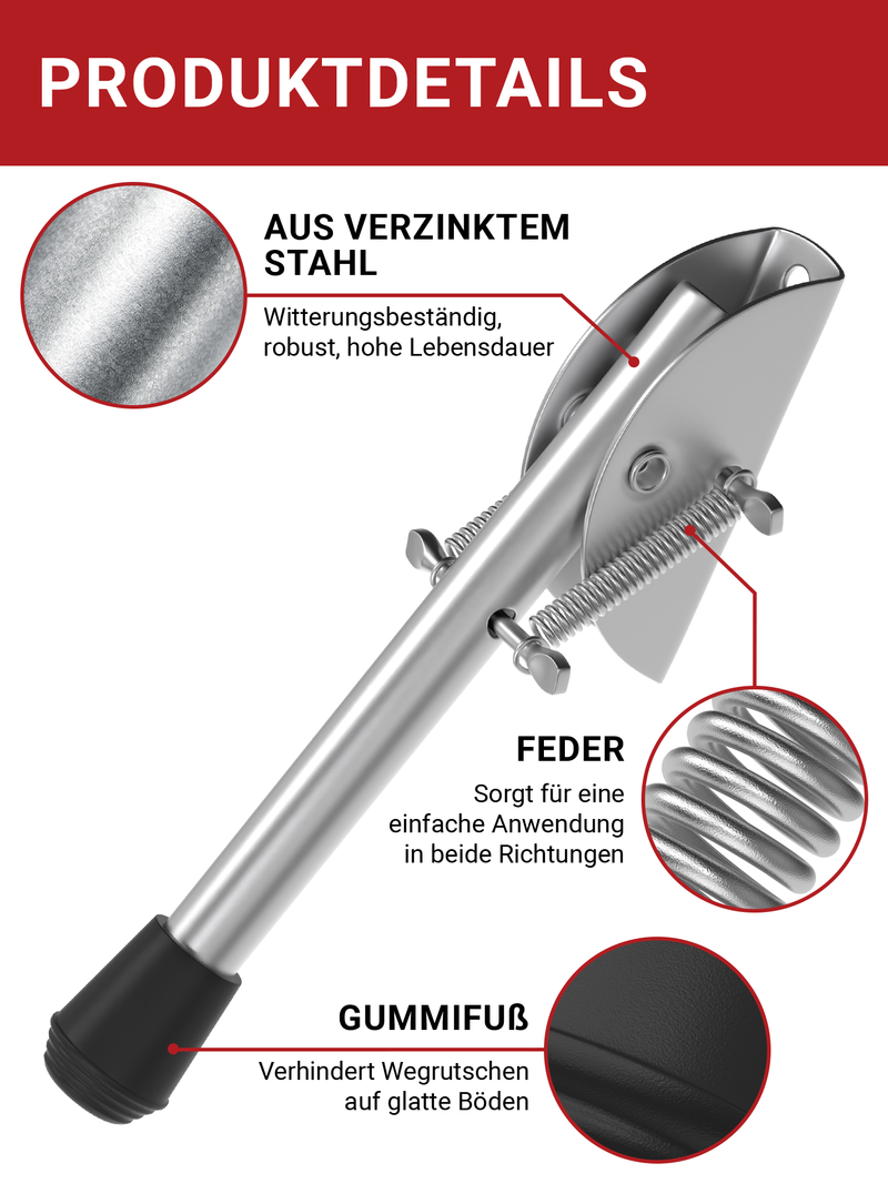 LouMaxx Türfeststeller - Türhalter 14x150 mm verzinkt - Türfeststeller Außen - Torstopper Außenbereich - Tür Halter - Idealer Tür Feststeller