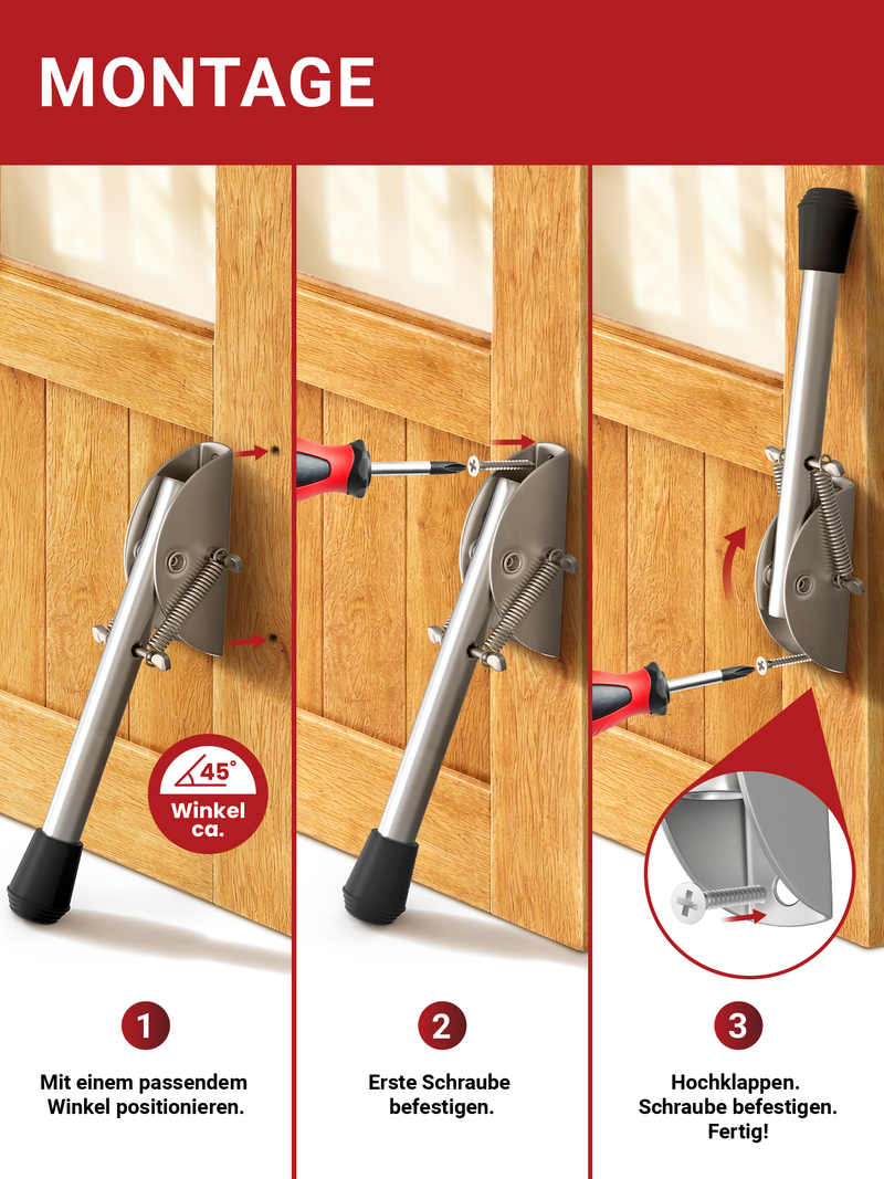 LouMaxx Türfeststeller - Türhalter 14x150 mm verzinkt - Türfeststeller Außen - Torstopper Außenbereich - Tür Halter - Idealer Tür Feststeller