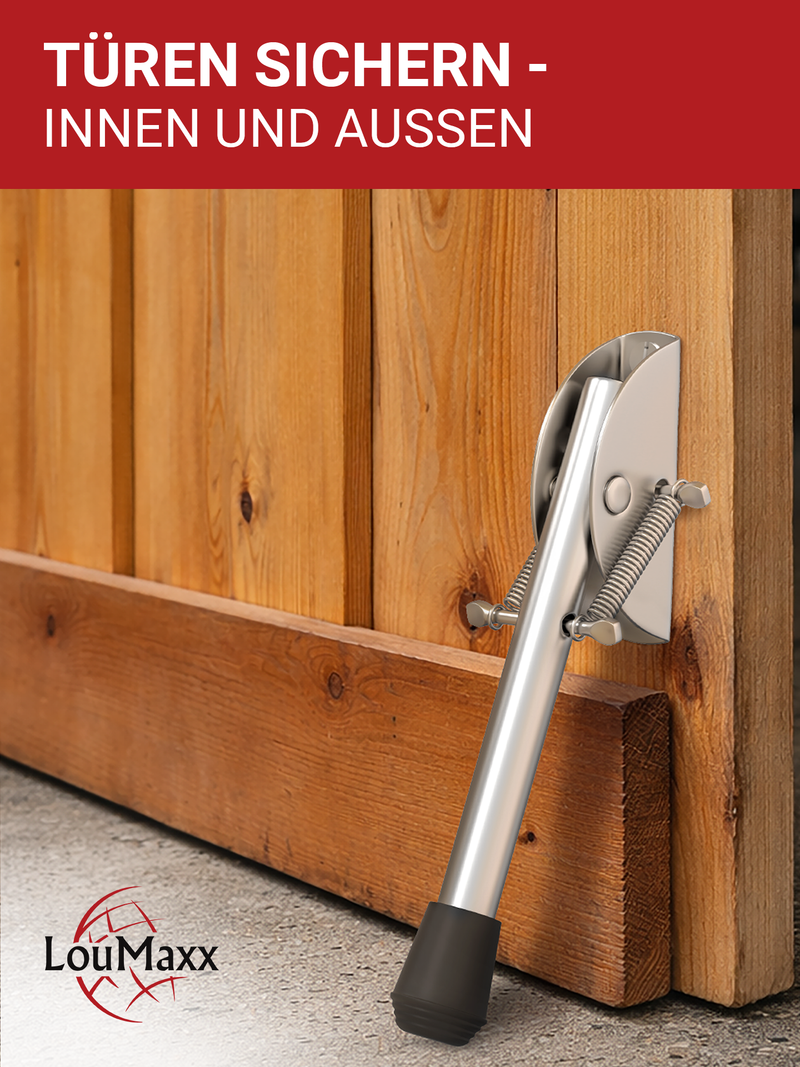 LouMaxx Türfeststeller - Türhalter 14x150 mm verzinkt - Türfeststeller Außen - Torstopper Außenbereich - Tür Halter - Idealer Tür Feststeller