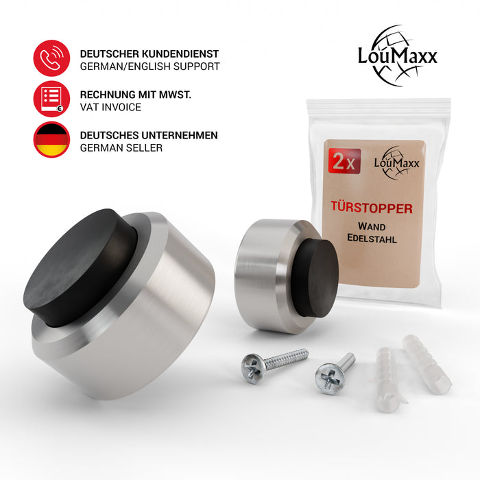 LouMaxx Türstopper Wand 2er Set – Wandtürstopper zum Schrauben – Türpuffer Wand zum Schutz Ihrer Wände und Zimmertüren
