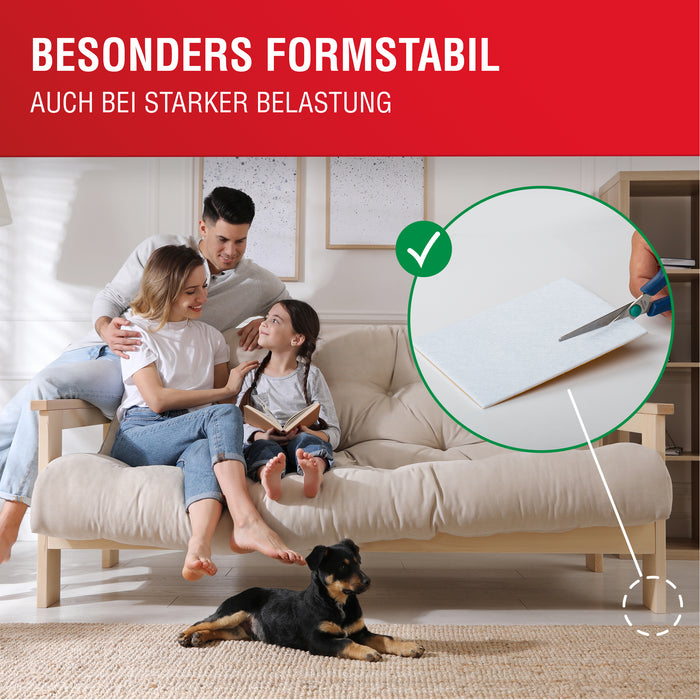 LouMaxx Filzgleiter selbstklebend weiß 112er Set (rund & eckig) – Filz selbstklebend - Möbelgleiter mit 4 mm Dicke und hoher Klebkraft