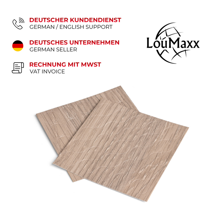 LouMaxx Abdeckkappen für Schrauben rund, Weißeiche Ø 14 mm – 50er Set - Selbstklebende Abdeckkappen für Bohrlöcher und kleine Beschädigungen – Universelle Schraubenabdeckung Made in EU