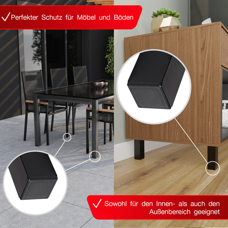 LouMaxx Lamellenstopfen 50x50 mm | Formrohrstopfen schwarz für Vierkantrohr 40x40 mm | Quadratische Zaunpfosten Kappen aus robustem Kunststoff | Rohrstopfen 50x50 mm für perfekten Schutz