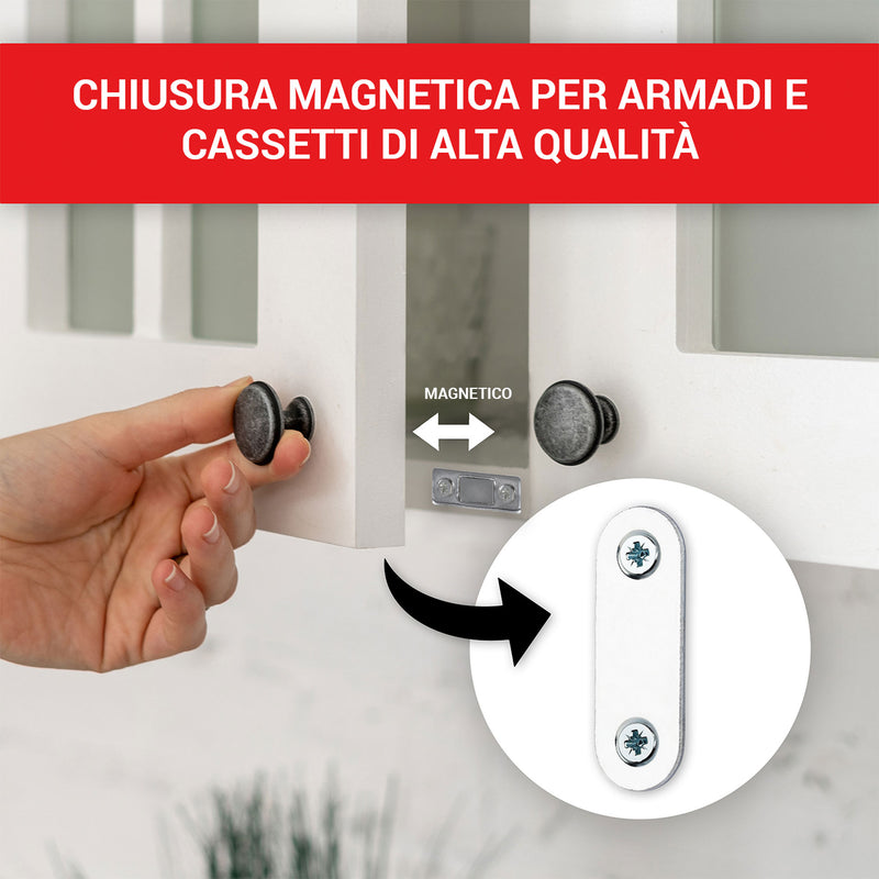 LouMaxx Türmagnet selbstklebend - Tür Magnet 8 kg Haltekraft - 2er Set Magnetschnäpper - Türmagnete aus Edelstahl - Ultradünner Magnetverschluss Schrank - Magnet Schranktür für sicheren Halt