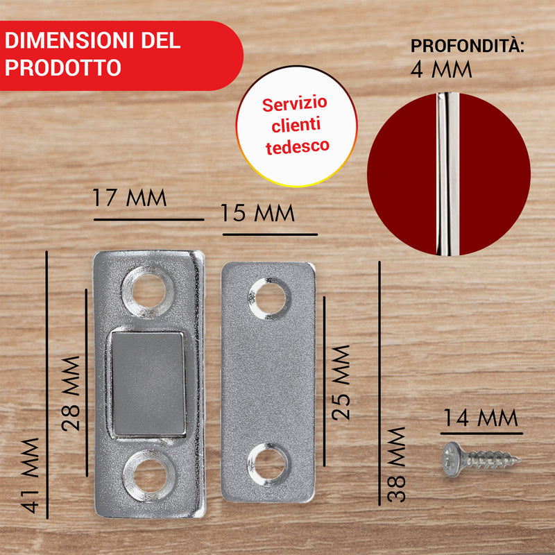LouMaxx Türmagnet selbstklebend - Tür Magnet 8 kg Haltekraft - 2er Set Magnetschnäpper - Türmagnete aus Edelstahl - Ultradünner Magnetverschluss Schrank - Magnet Schranktür für sicheren Halt
