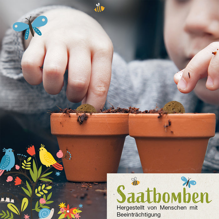 LouMaxx 15er Pack handgemachte bunte Samenbomben ideal als Samen Kinder Mitgebsel, Blumensamen Kugeln als nachhaltige Mitgebsel - ökologische Saatbomben mit über 50 Arten Blumen & Kräutern