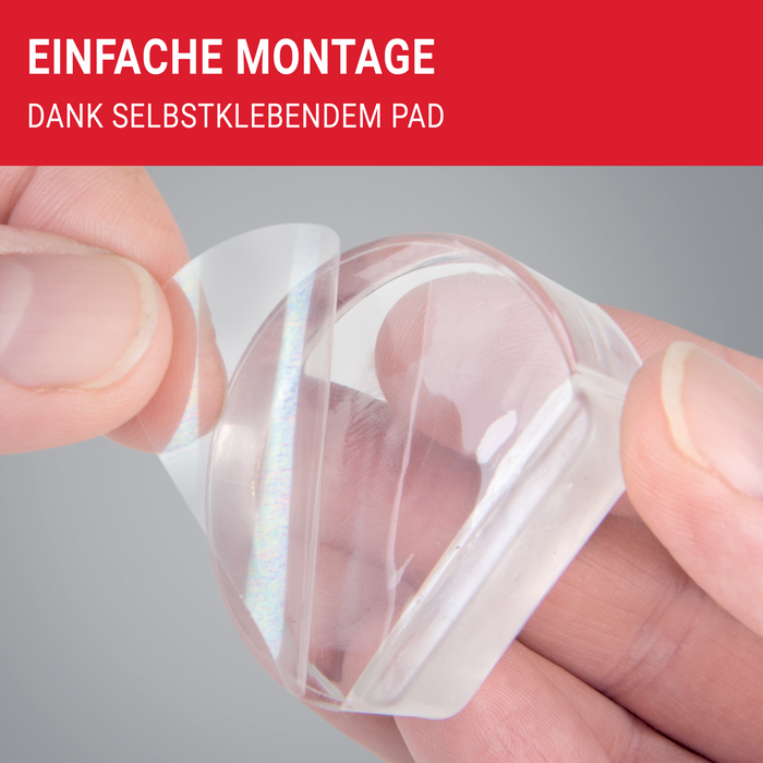 LouMaxx Türstopper Boden selbstklebend - 2er Set halbrund transparent Ø 46 mm x 15 mm