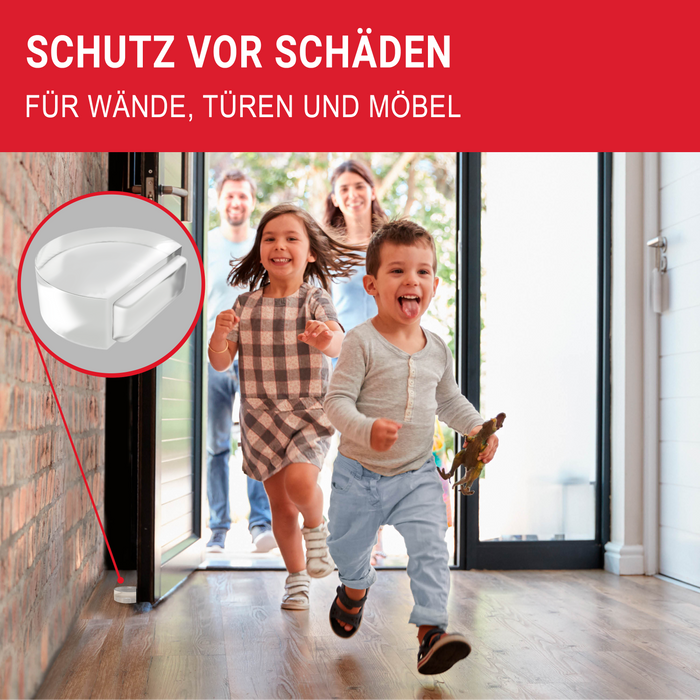 LouMaxx Türstopper Boden selbstklebend - 2er Set halbrund transparent Ø 46 mm x 15 mm