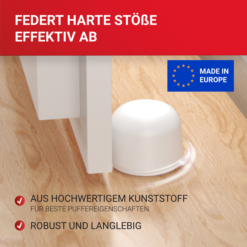 LouMaxx Türstopper Boden selbstklebend aus Gummi - 3er Set in weiß - Türstopper Gummi - Gummistopper - Türstopper Bodenmontage - Der perfekte Schutz gegen anschlagende Türen