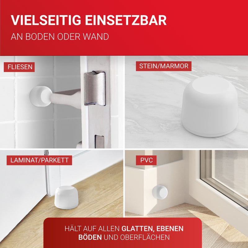 LouMaxx Türstopper Boden selbstklebend aus Gummi - 3er Set in weiß - Türstopper Gummi - Gummistopper - Türstopper Bodenmontage - Der perfekte Schutz gegen anschlagende Türen