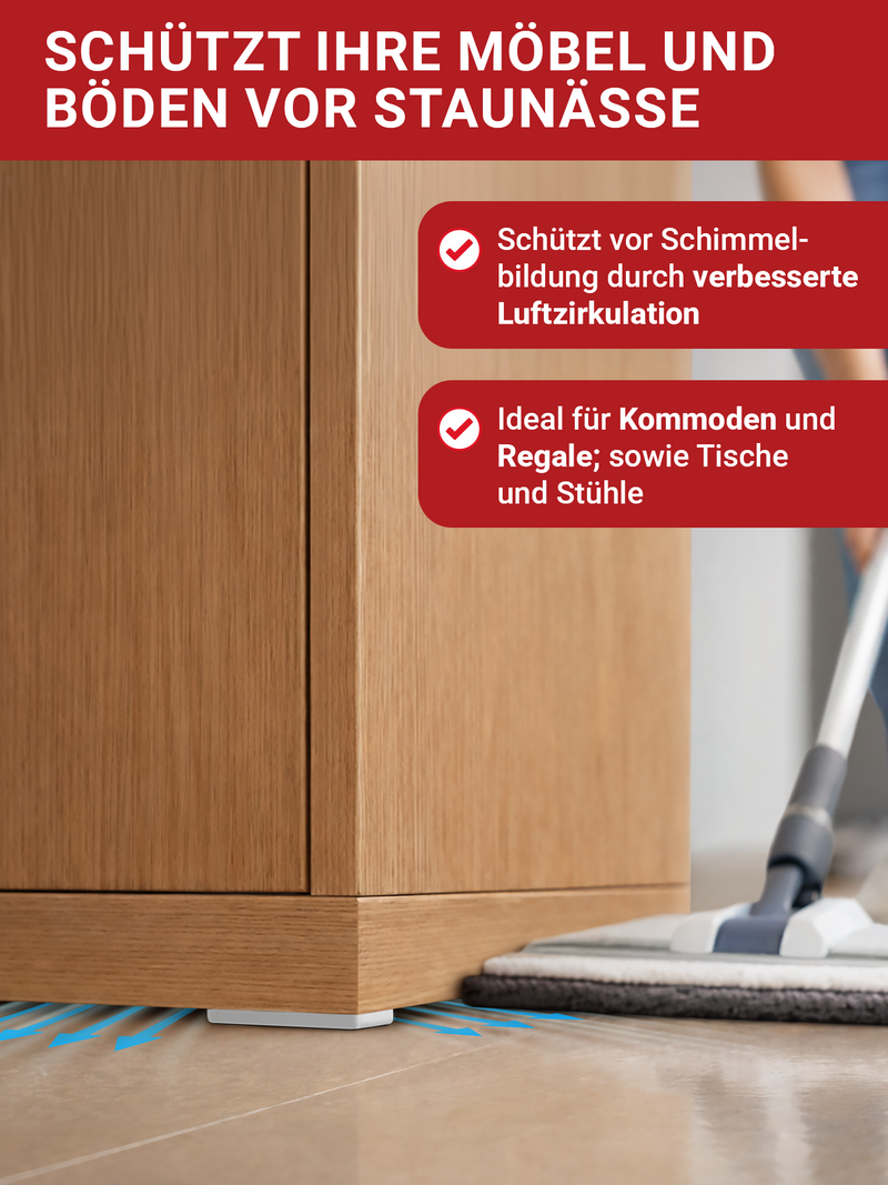 LouMaxx Möbelgleiter Kunststoff – Bodenabstandshalter 50 x 14 x 5 mm – Kunststoffgleiter zum Anschrauben im praktischen Mehrfachpack – 20er Set Mini Möbelfüße weiß inkl. Schrauben