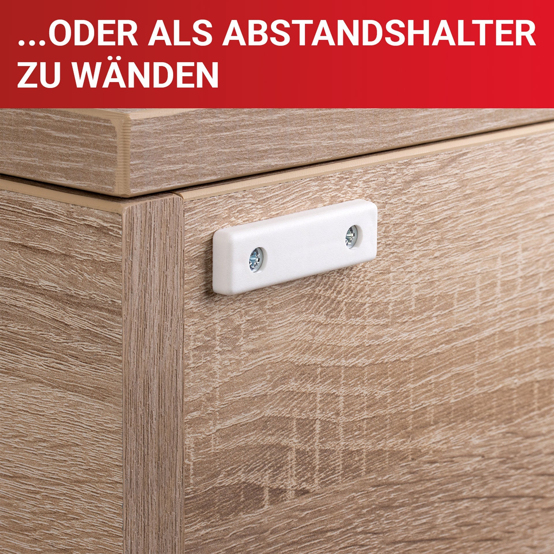 LouMaxx Möbelgleiter Kunststoff – Bodenabstandshalter 50 x 14 x 5 mm – Kunststoffgleiter zum Anschrauben im praktischen Mehrfachpack – 20er Set Mini Möbelfüße weiß inkl. Schrauben