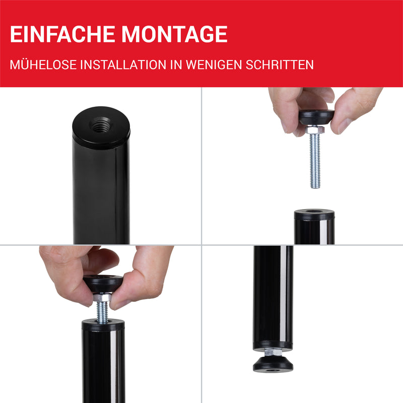 LouMaxx Regulierschraube M8 – Verstellbare Füße M8x45 mm - Nivellierfüße – Maschinenfuß M8 – Stellfuß M8 - Stellschrauben – 10er Set Verstellschraube