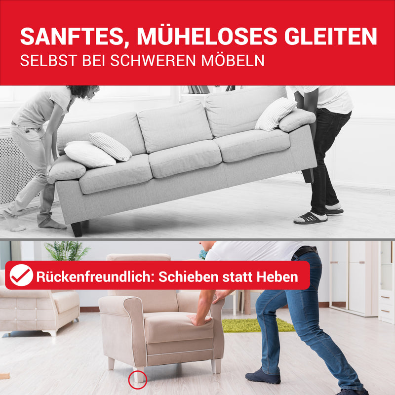 LouMaxx Teflongleiter 25 x 25 mm zum Schrauben – Möbelgleiter | Stuhlgleiter aus hochgleitfähigem PTFE | Hochwertige Gleiter für Stühle, Möbel und für Thermomix - 20er Set Möbelgleiter Teppich