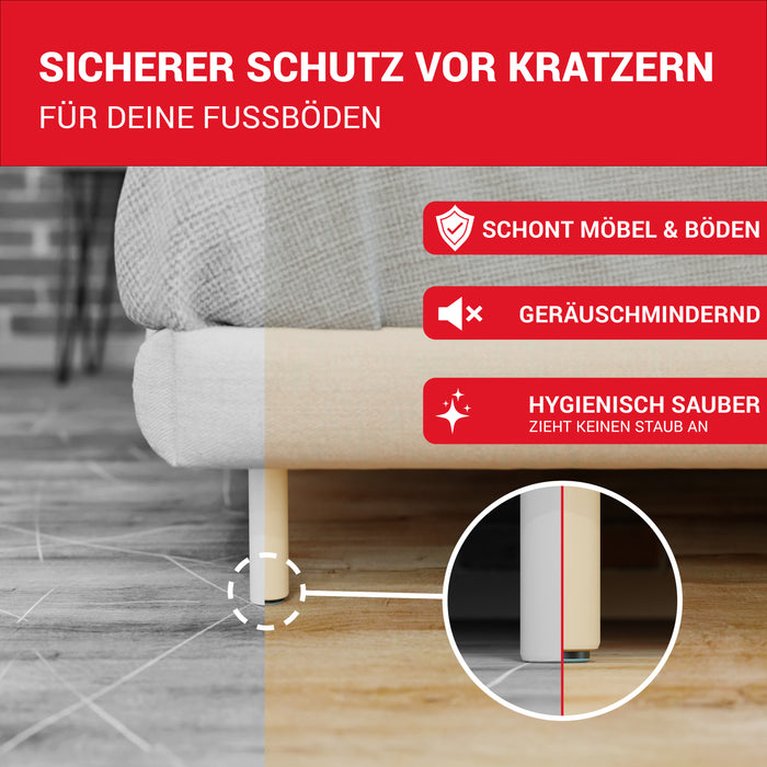 LouMaxx Teflongleiter Ø 22 mm mit Schraube – Möbelgleiter | Stuhlgleiter aus hochgleitfähigem PTFE | Hochwertige Gleiter für Stühle, Möbel und für Thermomix - 20er Set Möbelgleiter Teppich