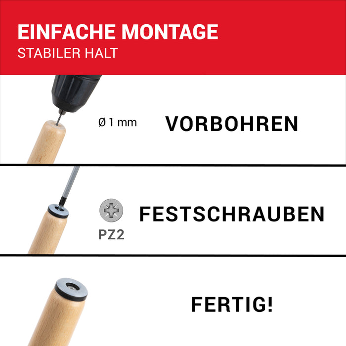 LouMaxx Teflongleiter Ø 22 mm mit Schraube – Möbelgleiter | Stuhlgleiter aus hochgleitfähigem PTFE | Hochwertige Gleiter für Stühle, Möbel und für Thermomix - 20er Set Möbelgleiter Teppich