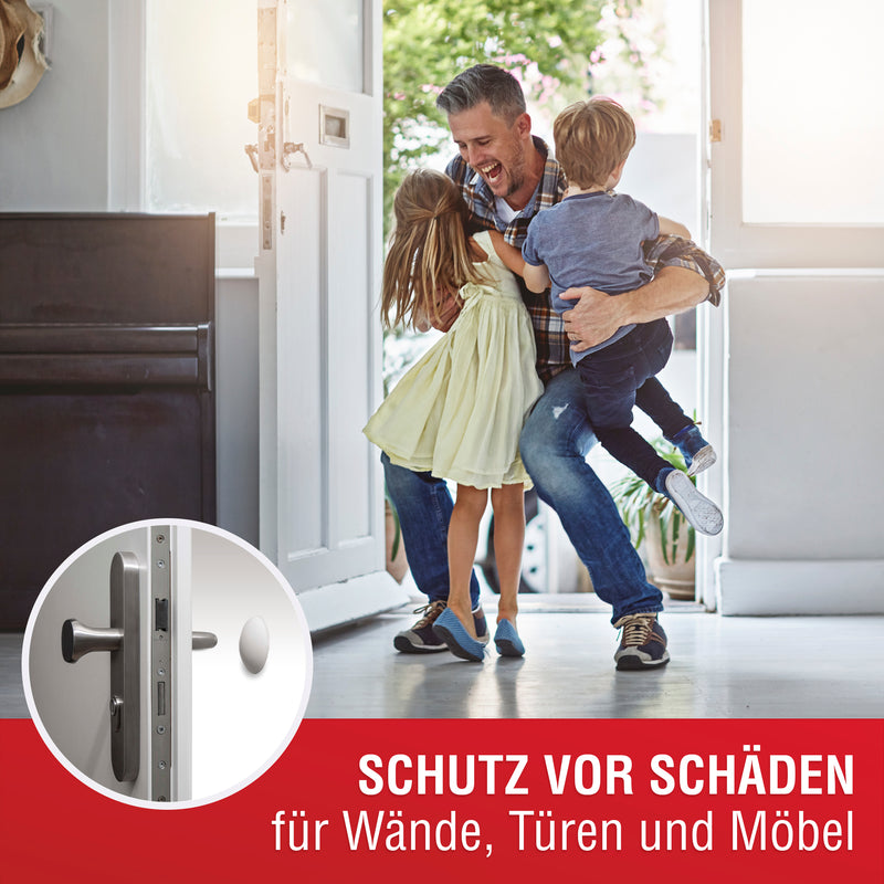 LouMaxx 20 Stück Türstopper Wand weiß selbstklebend oder zum Schrauben Ø 40 mm 12 mm dick - Türstopper Wand - Türpuffer Wand – Türanschlag, der Türstopper für Wandmontage