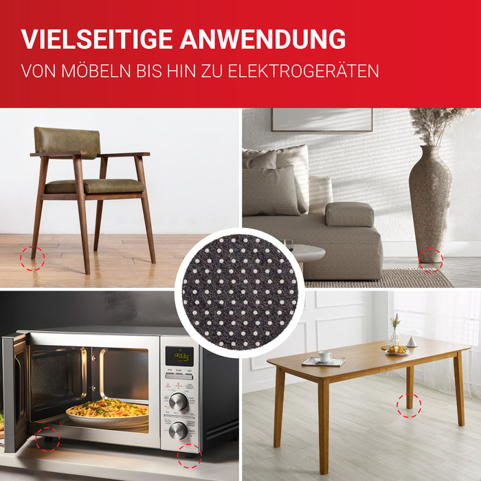 LouMaxx Antirutsch Pads selbstklebend | Anti Rutsch Pads Ø 30 mm | Rutschhemmende Möbelstopper mit extra starkem Halt – 24er Set Filzgleiter Gummi Noppen in Braun…