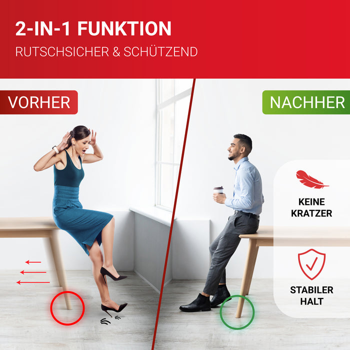 LouMaxx Antirutsch Pads selbstklebend | Anti Rutsch Pads Ø 30 mm | Rutschhemmende Möbelstopper mit extra starkem Halt – 24er Set Filzgleiter Gummi Noppen in Braun…