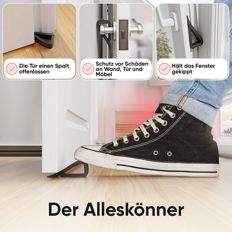 LouMaxx Fensterstopper – 2er Set Türkeile aus Gummi für Fenster und Türen – flexibel, rutschfest und vielseitig einsetzbar