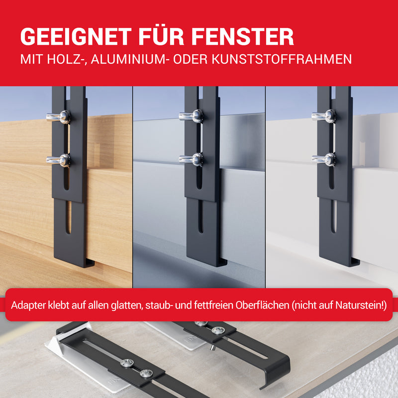 LouMaxx Blumenkastenhalter anthrazit, 4er Set mit Adapter inkl. Saatbomben