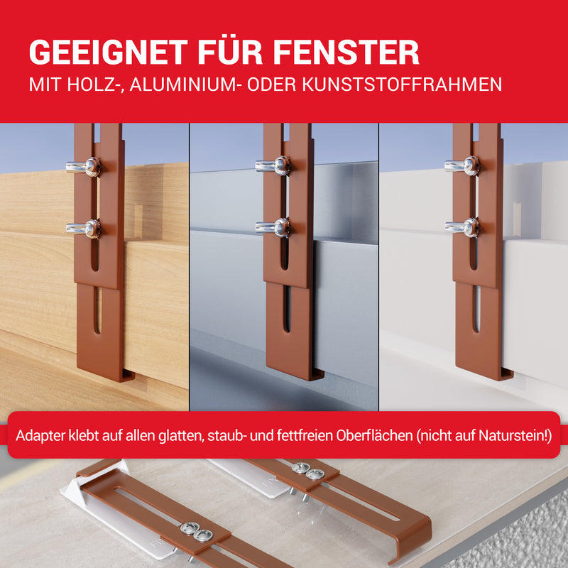 LouMaxx Blumenkastenhalter terracotta, 4er Set mit Adapter inkl. Saatbomben