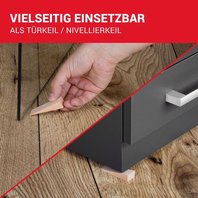 LouMaxx Holzkeile aus Esche / Buche 65x20x14 mm, 10er Set