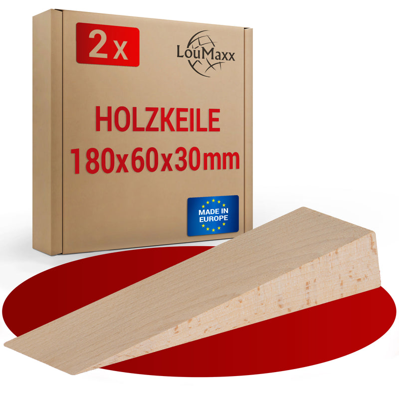 LouMaxx Holzkeile Buche 180x60x30 mm, 2er Set
