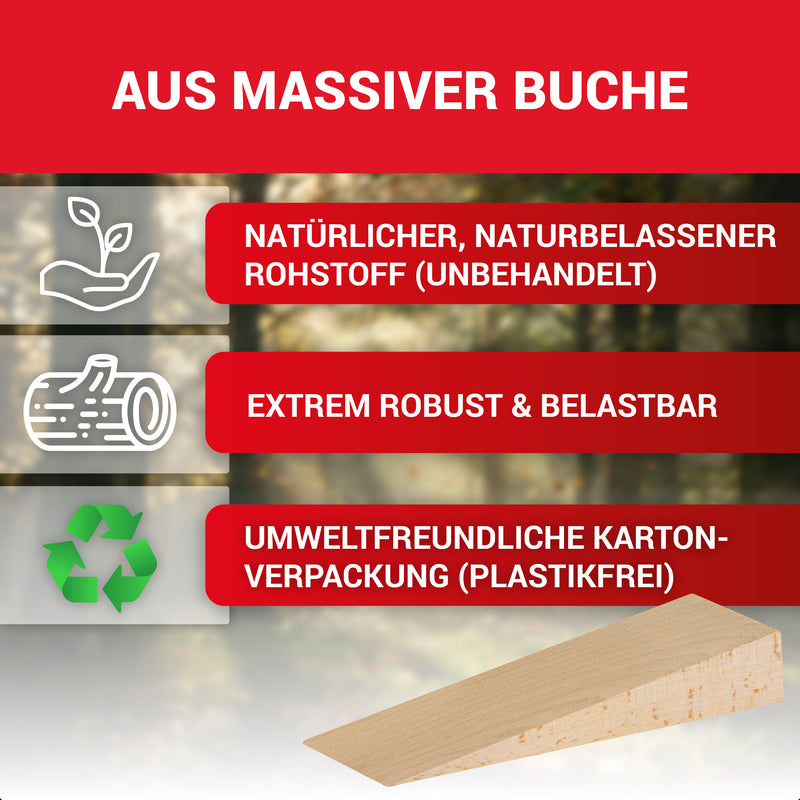 LouMaxx Holzkeile Buche 180x60x30 mm, 2er Set