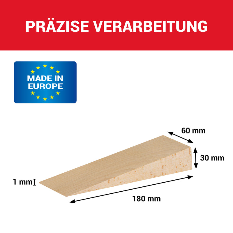 LouMaxx Holzkeile Buche 180x60x30 mm, 2er Set