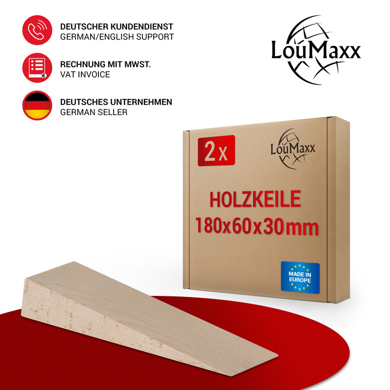LouMaxx Holzkeile Buche 180x60x30 mm, 2er Set