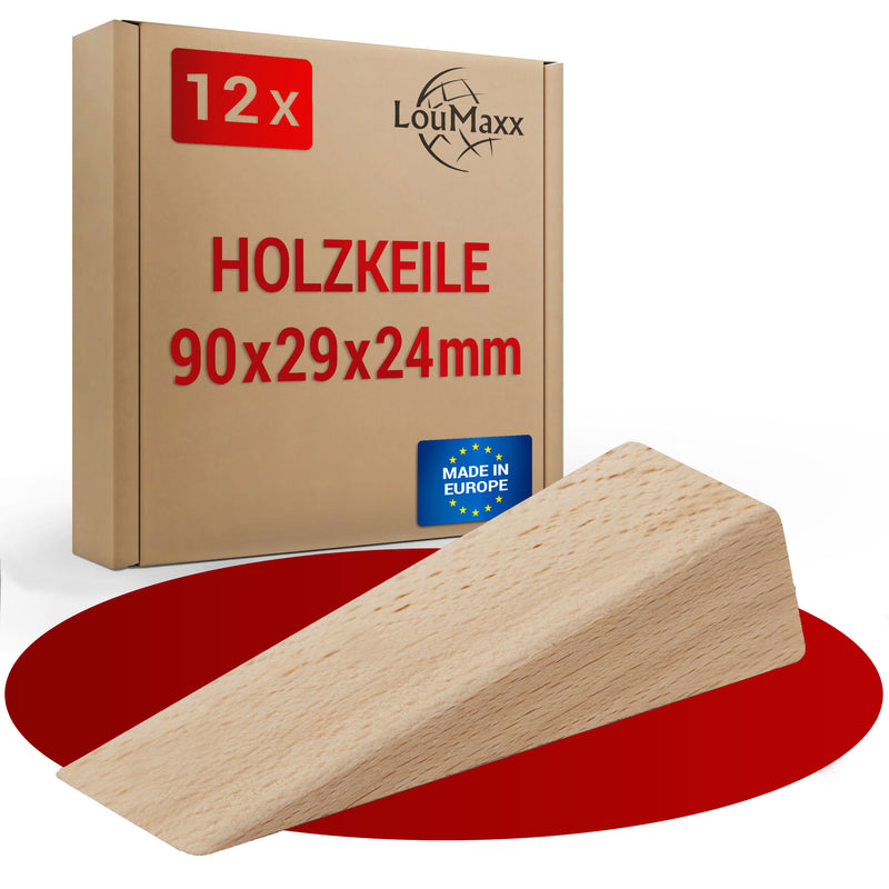 LouMaxx Holzkeile Esche / Buche 90x29x24 mm, 12er Set