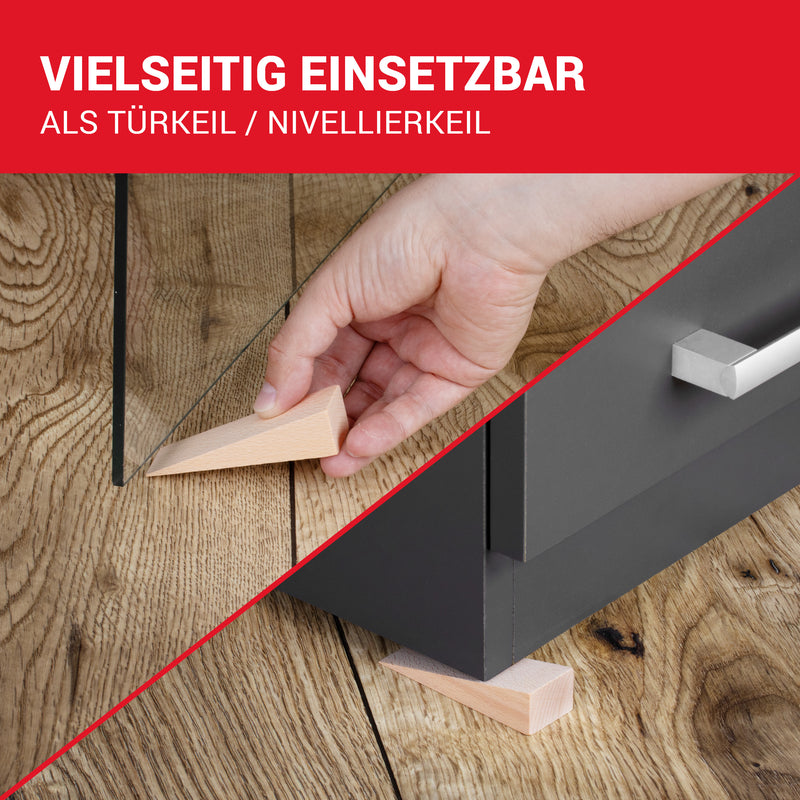 LouMaxx Holzkeile Esche / Buche 90x29x24 mm, 12er Set