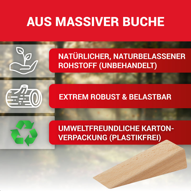 LouMaxx Holzkeile Esche / Buche 90x29x24 mm, 12er Set